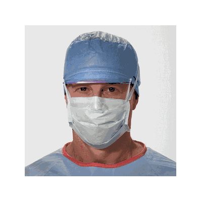 Mask, Surgical, Anti Fog, Pleated, Tie, Grn -