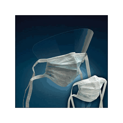 Mask, Surgical, Tie-on, Fluid Resist White -
