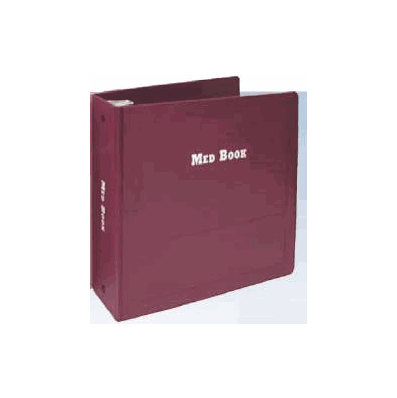 Med Book 3 Rings Burgundy - Med Book, Side Op