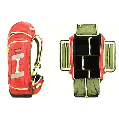 Medical Backpack, 25" X 18" X 8.5", urethane coated, red