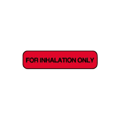 Medical Label For Inhalation Only Red 3/8 X 1