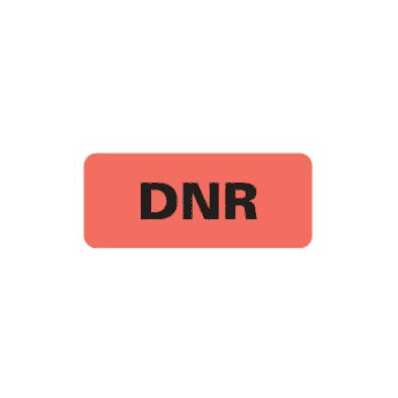 Medical Label Med-alert Dnr Fluorescent Red