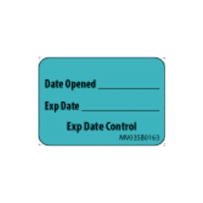 Medical Label Medvision Date Opened Blue 1 X