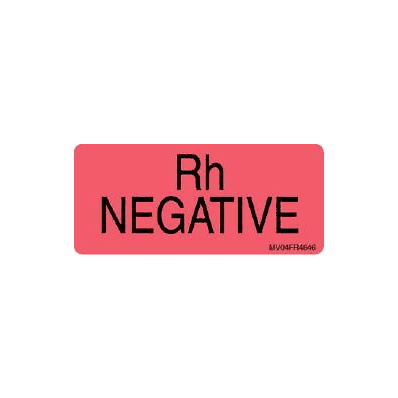 Medical Label Medvision R.H. Negative Fluore