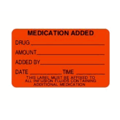 Medication Added Label, 2.5" X 1.5"