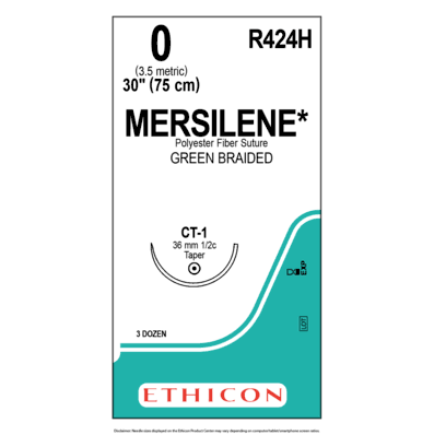 Mersilene R424H Taper Point Sutures Size 0, CT-1