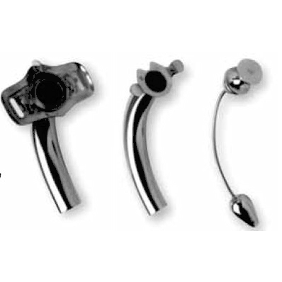 Metal Jackson Tracheostomy Tube, Size 8, 9.5 mm ID, 12.0 mm OD, 69.0 mm