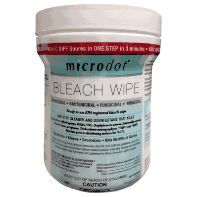 Microdot Surface Disinfectant Wipe 6 x 6 160 Count Canister #600-12