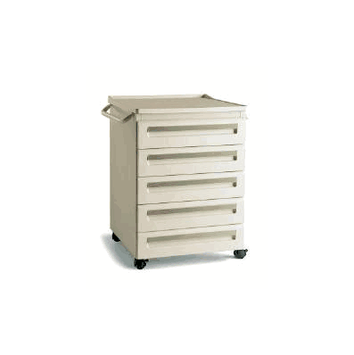 Mobile Treatment Cabinet 18 Inch D 5 Drawers