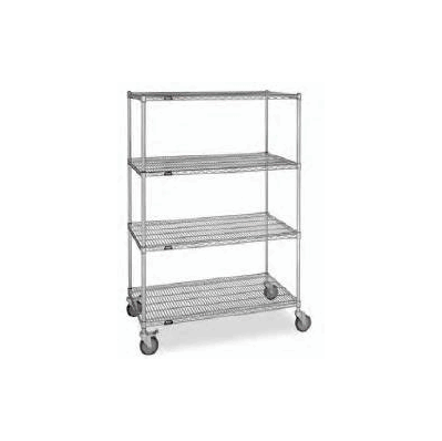 Mobile Wire Cart 24 X 60 X 63 Inch 4 Shelves
