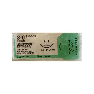 Monosof 3/0 30" Black C-14 - Medline