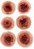 Moulage, Single Gunshot Exit Wound in silicone rubber, color: medium skin, sold as 6/set by MST brand Nasco SB50193M<br><br><font color="red"><b>BACK TO THE PRODUCT TABLE, <a href="https://www.aaawholesalecompany.com/nasco-nursing---medical-simulation-wound-kit.html">CLICK HERE</a></b></font>