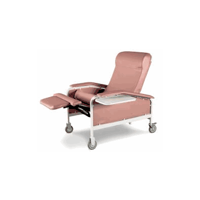 Multi-position Recliner Grey Vinyl Upholstere