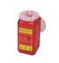 Sharps Container, 1.4 qt, 7-1/2" H X 3-3/5" W X 3-3/5" D, sold as 36/Case, Phlebotomy Style with Absorbant Pad Free Standing Vertical Entry with Locking Lid, 	Red Base / Translucent Lid by BD 305557 <br><br><font color="red"><b>BACK TO THE PRODUCT TABLE, <a href="https://www.aaawholesalecompany.com/needles-and-syringes-sharps-collectors-phlebotomy-sharps-containers.html">CLICK HERE</a></b></font>