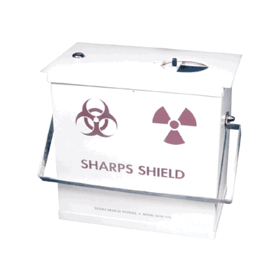 Multi-purpose Sharps Container, 4 Quart, color Red Base, 7.08" H X 6.75" W X 10.56" D
