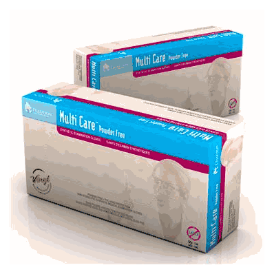 MultiCare Vinyl Exam Gloves, Non Latex, Powde