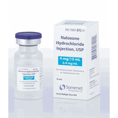 Naloxone Opiate Antagonist, 10 mL Multiple-Dose Vial Injection, 0.4 mg / mL Naloxone HCl Intramuscular, Intravenous, or Subcutaneous