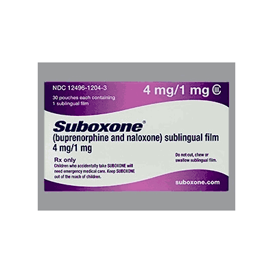 Naloxone Opiate Partial Agonist, 30 Films Pouch Sublingual, 4 mg - 1 mg Buprenorphine HCl / Naloxone HCl