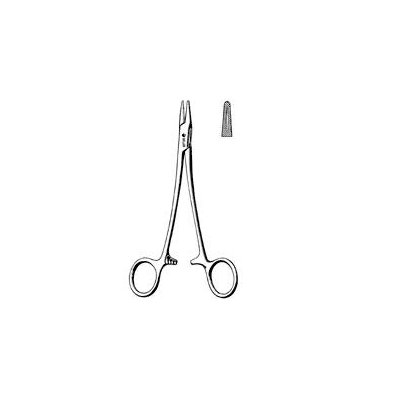 Needle Holder 7 Inch Straight, Serrated Tip R
