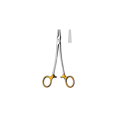 Needle Holder 8 Inch Straight, Serrated Tip R
