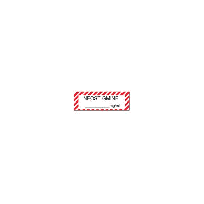 Neostigmine Label, mg/ml, 0.5" x 500", Red Stripe