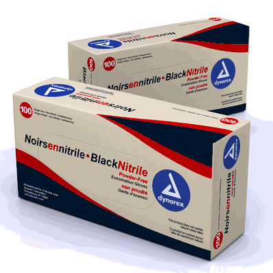 Nitrile Exam Gloves, Black - 10/100/Cs - Dyn
