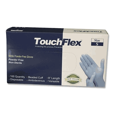 Nitrile Exam, Powderfree, Size Small. 100/bx, 10 bxs/cs
