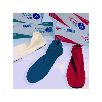 Non Skid, Hard Sole Slippers; Small RED 12/