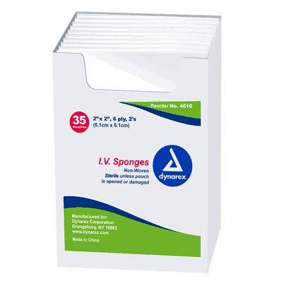 Non-Woven IV Sponge 2x2 6 Ply, Sterile 2 piec