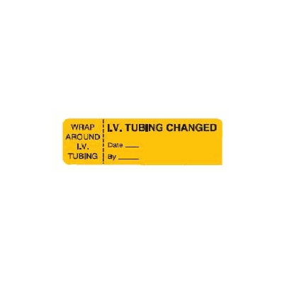 Nursing IV Tubing Labels, 1" x 3", Yellow