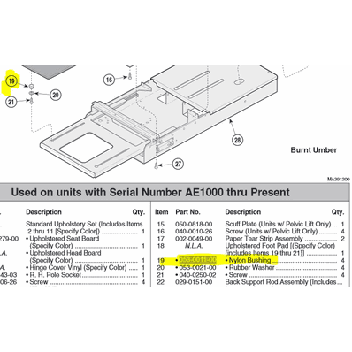 Nylon Bushings By Midmark - Nylon Bushing - M