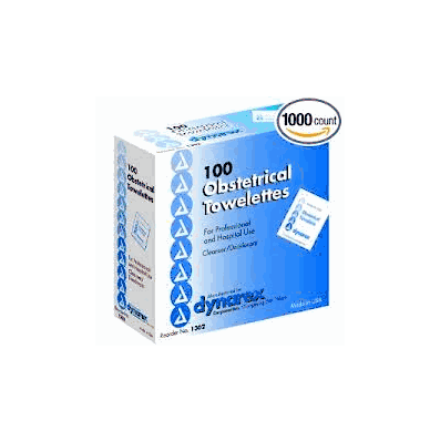Obstetrical Towelettes - 10/100/Cs - Dynarex