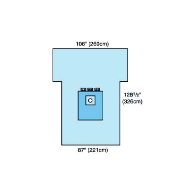 Orthopedic Drape, 106" X 87" X 128-1/2", Circular 2-1/2"