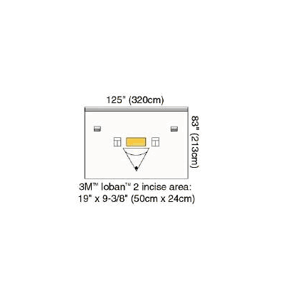 3M 6617 Orthopedic Drape, 125" W X 83" L without Covers, Isolation Drape with Incise and Pouch
