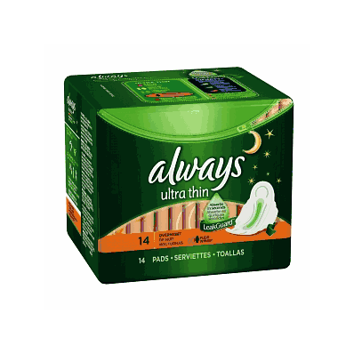 Pad, Sanitary, Ob, 9 In, Adhesive, Bk - Medli