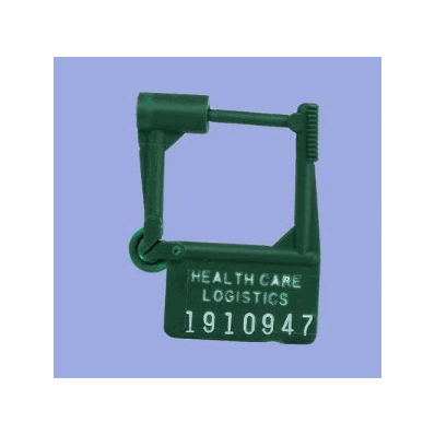 Padlock Seal, GREEN, 1-1/2" X 1-7/8", Numbered