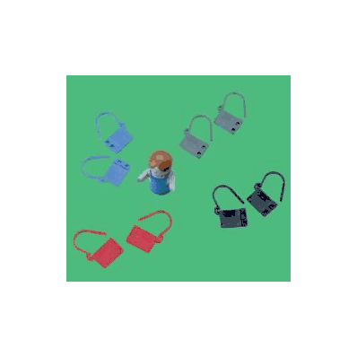 Padlock Seal, RED, 1" X 1-3/8", Polypropylene