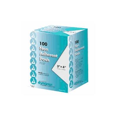 Pads Non-adherant Ster 3x4 D929 - - Dynarex