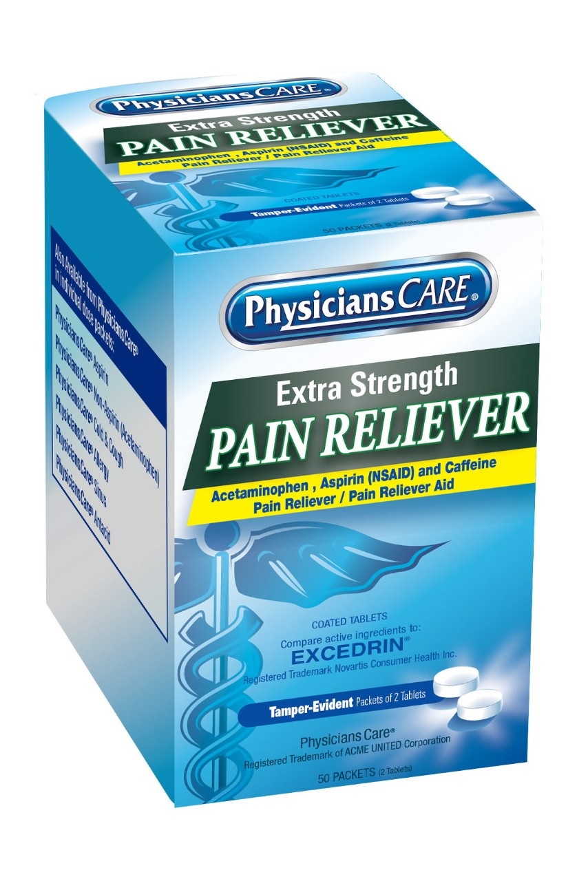 Pain Relief, 250 mg 250 mg 65 mg Strength Acetaminophen / Aspirin / Caffeine Tablet, sold as