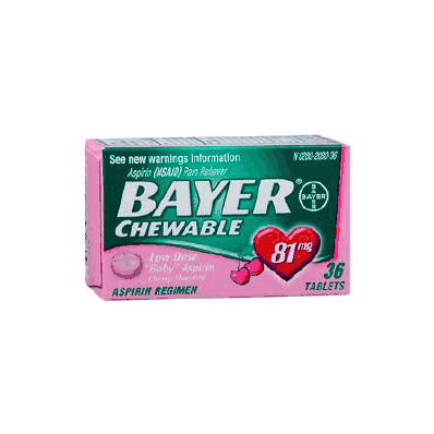 Pain Reliever Bayer Chewable Tablet 36 Per B
