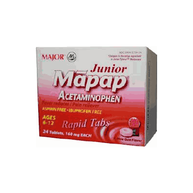 Pain Reliever Mapap Jr Tablet 24 Per Bottle