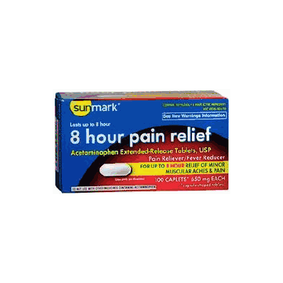 Pain Reliever Sunmark Caplet 100 Per Bottle