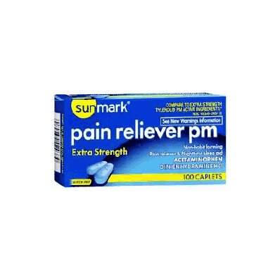 Pain Reliever Sunmark Caplet 100 Per Bottle