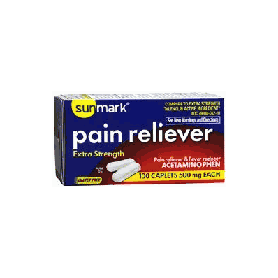 Pain Reliever Sunmark Caplet 500 Per Bottle