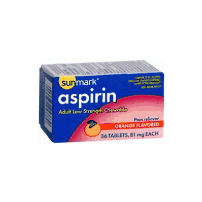 Pain Reliever Sunmark Chewable Tablet 36 Per
