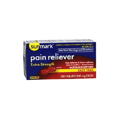 Pain Reliever Sunmark Tablet 100 Per Bottle