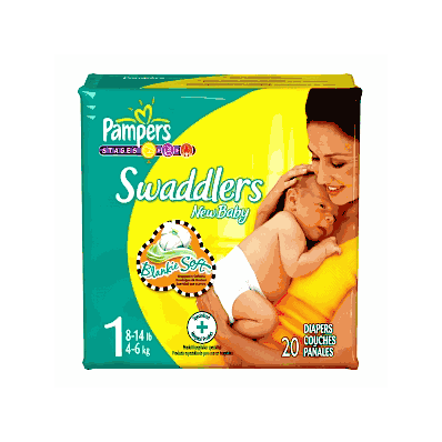 Pampers Swaddlers Diapers, Size 1, 8 - 14 Lbs