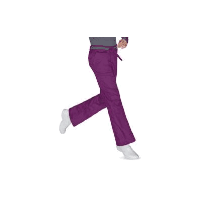 Pants, Scrub Fml Waistband Two Tone Blk/Cherr