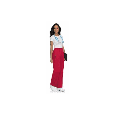 Pants, StafF Cargo Wmn Red Med - - Landau Un