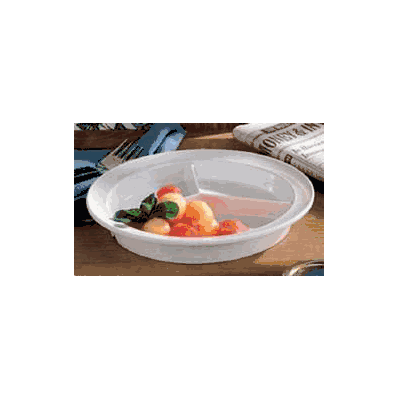 Partitioned Scoop Plate White Melamine - Dish